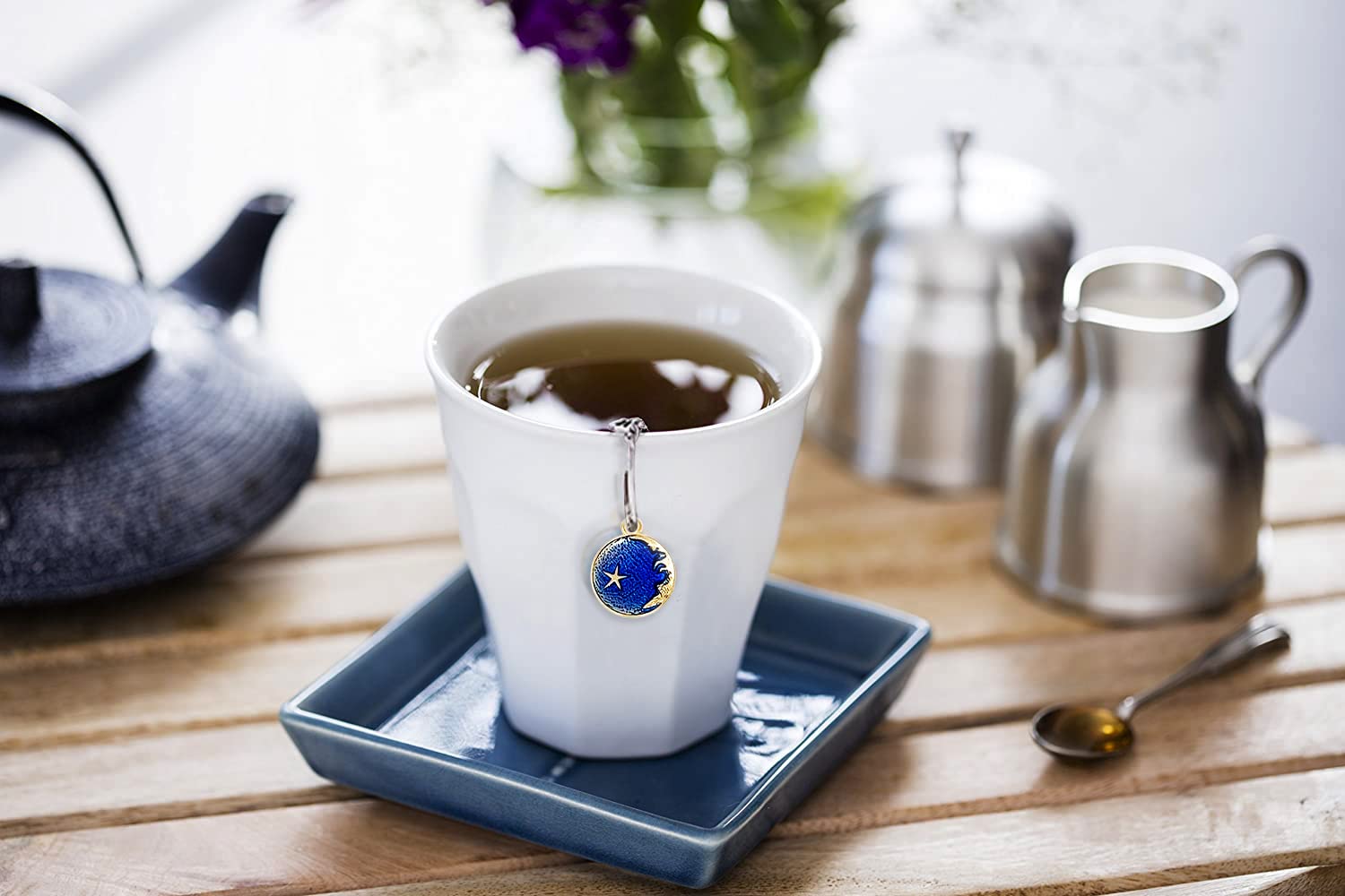 2Pack Tea Infuser with Cute Cat Charm,Premium Stainless Steel Loose Leaf Tea Strainer Tea Steeper Tea Ball Tea Infusers for Loose Tea
