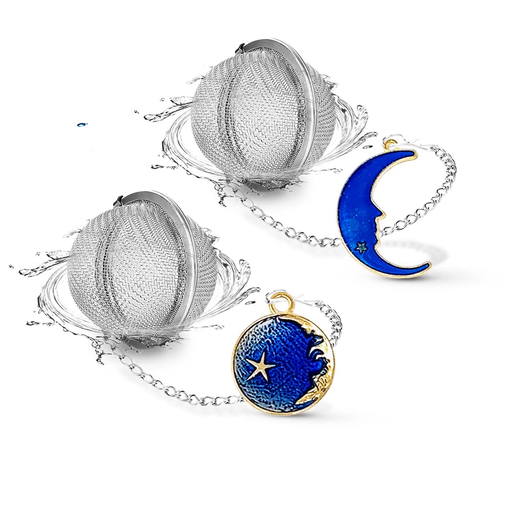 2Pack Tea Infuser with Cute Cat Charm,Premium Stainless Steel Loose Leaf Tea Strainer Tea Steeper Tea Ball Tea Infusers for Loose Tea