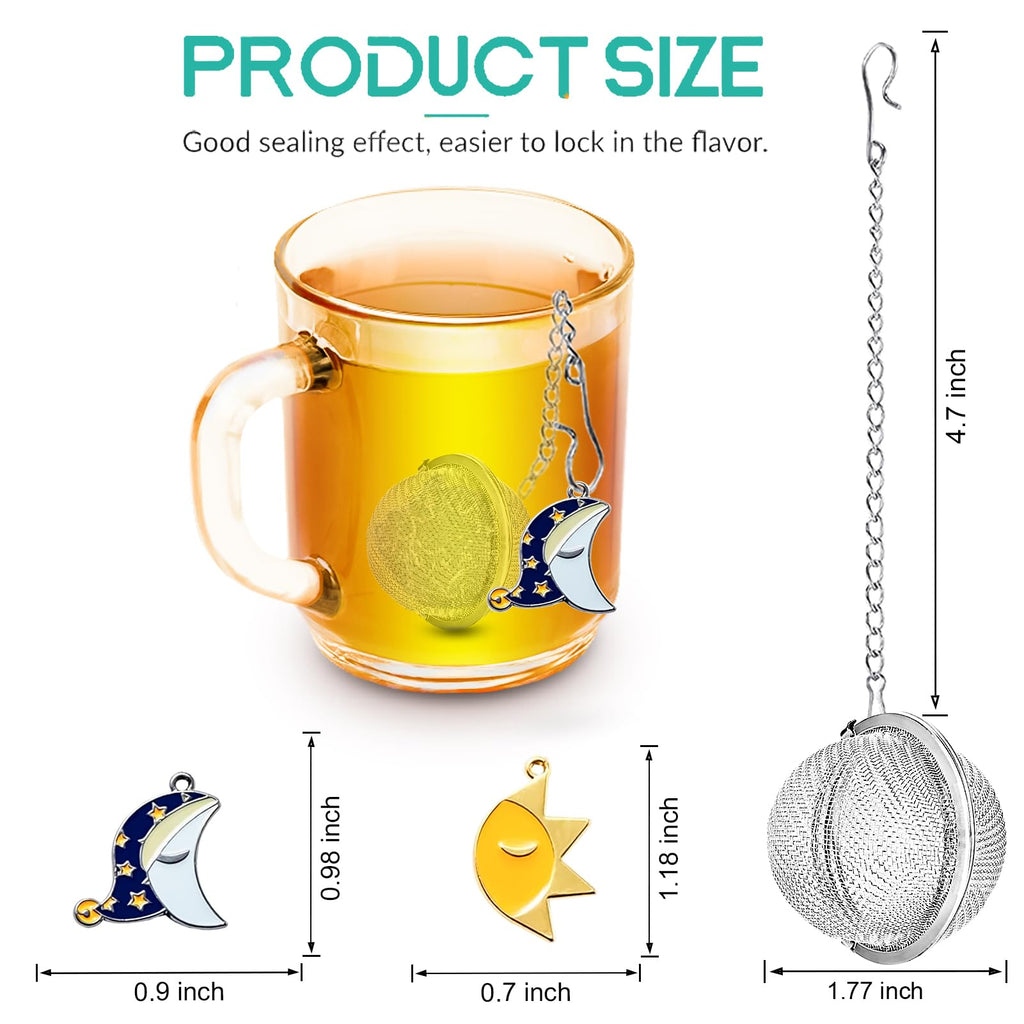 2Pack Tea Infuser with Cute Cat Charm,Premium Stainless Steel Loose Leaf Tea Strainer Tea Steeper Tea Ball Tea Infusers for Loose Tea