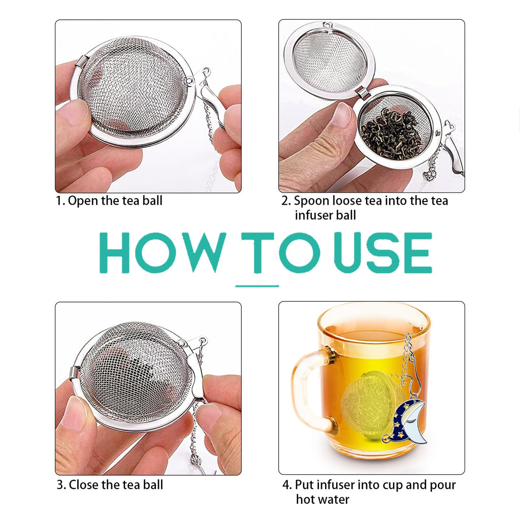 2Pack Tea Infuser with Cute Cat Charm,Premium Stainless Steel Loose Leaf Tea Strainer Tea Steeper Tea Ball Tea Infusers for Loose Tea